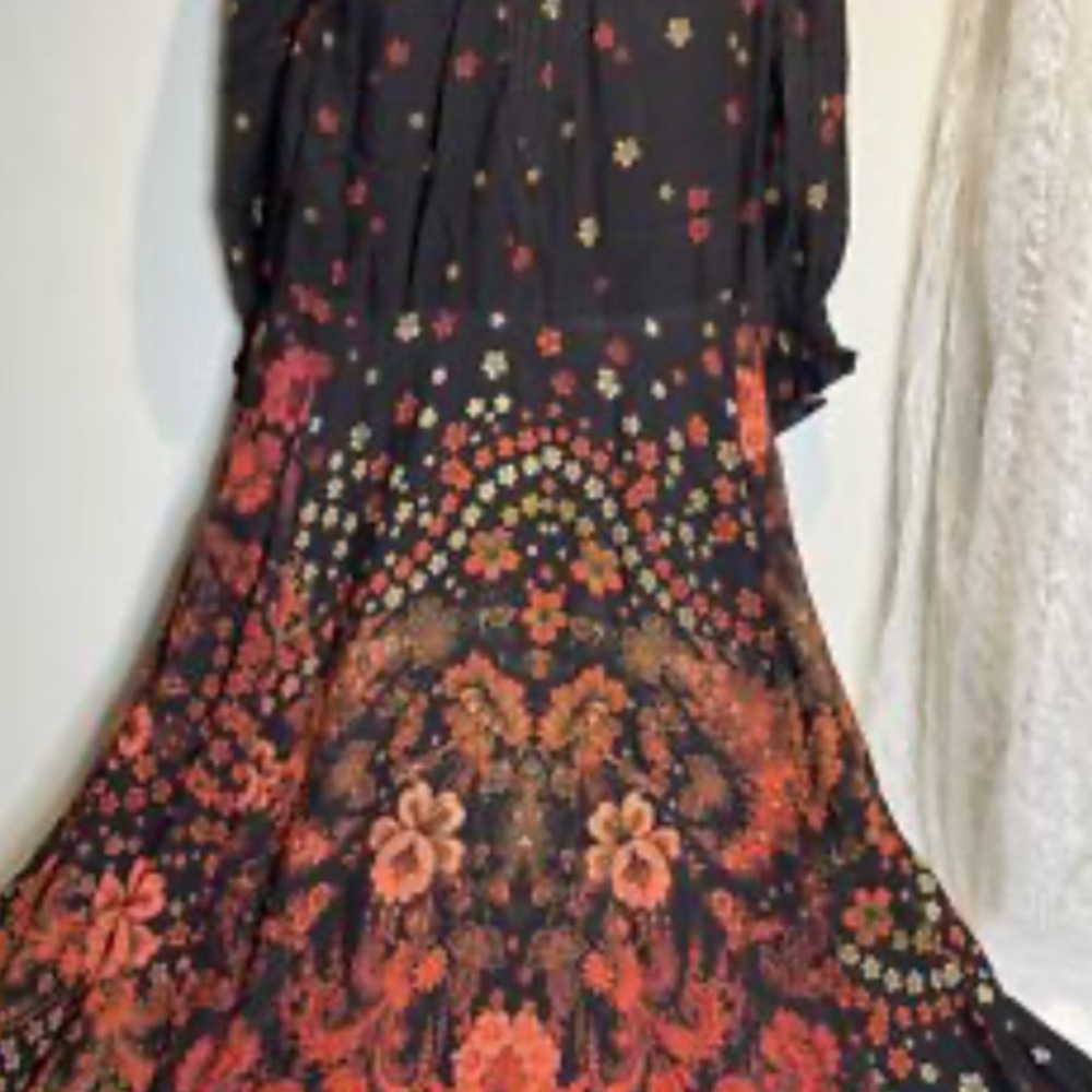 Free people Talsey Boho floral maxi dress size small oversized - Picture 4 of 10